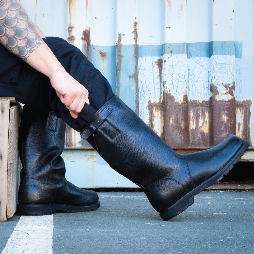 German Navy Leather Lined Jackboots - Image 7