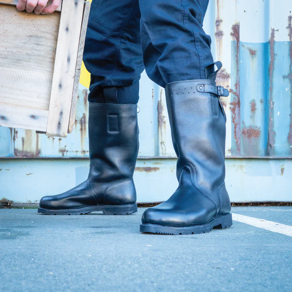 German Navy Leather Lined Jackboots - Image 8