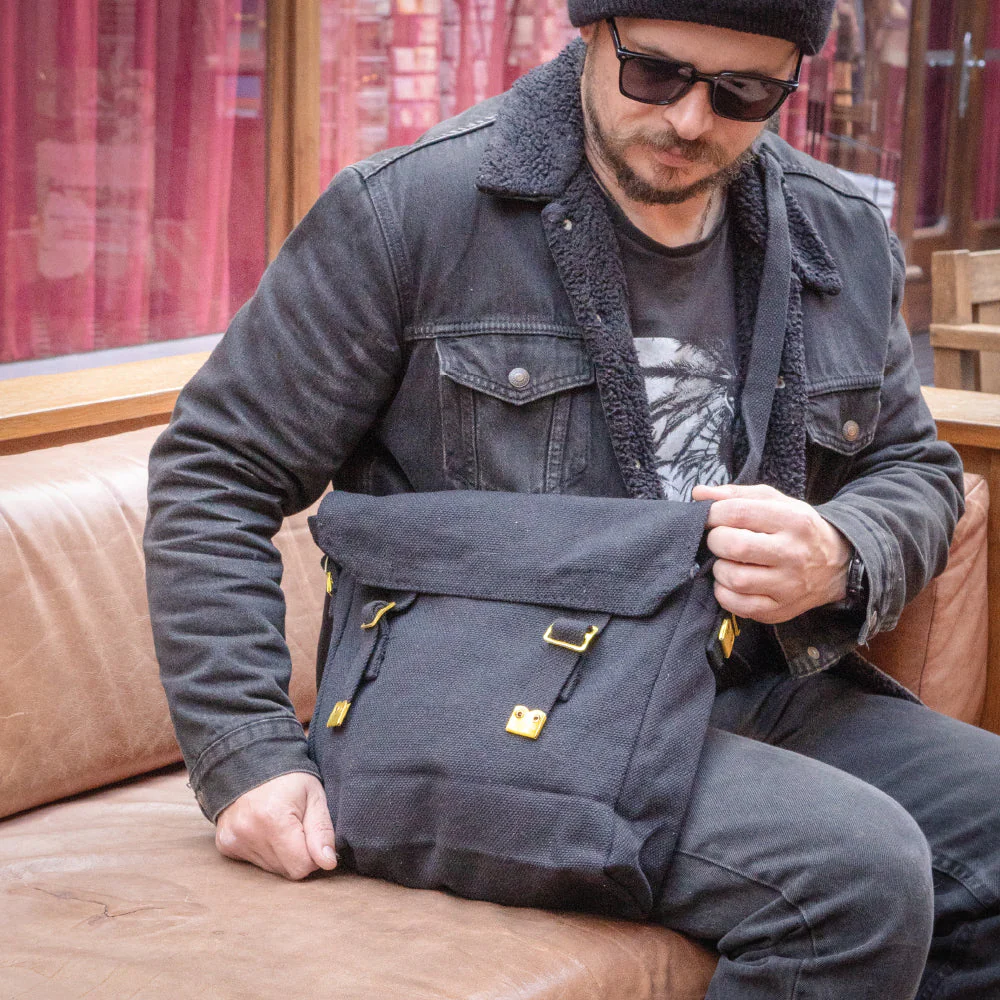 Large Canvas Haversack - Black - Image 7